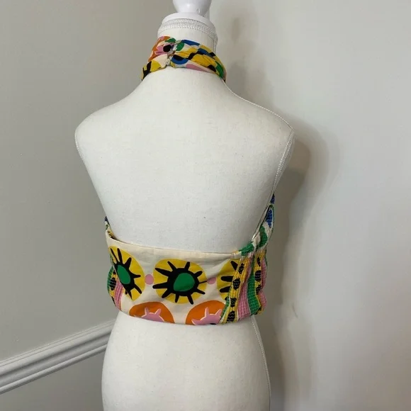 Zara Pop Art Printed Crop Halter Top S - Picture 6 of 15